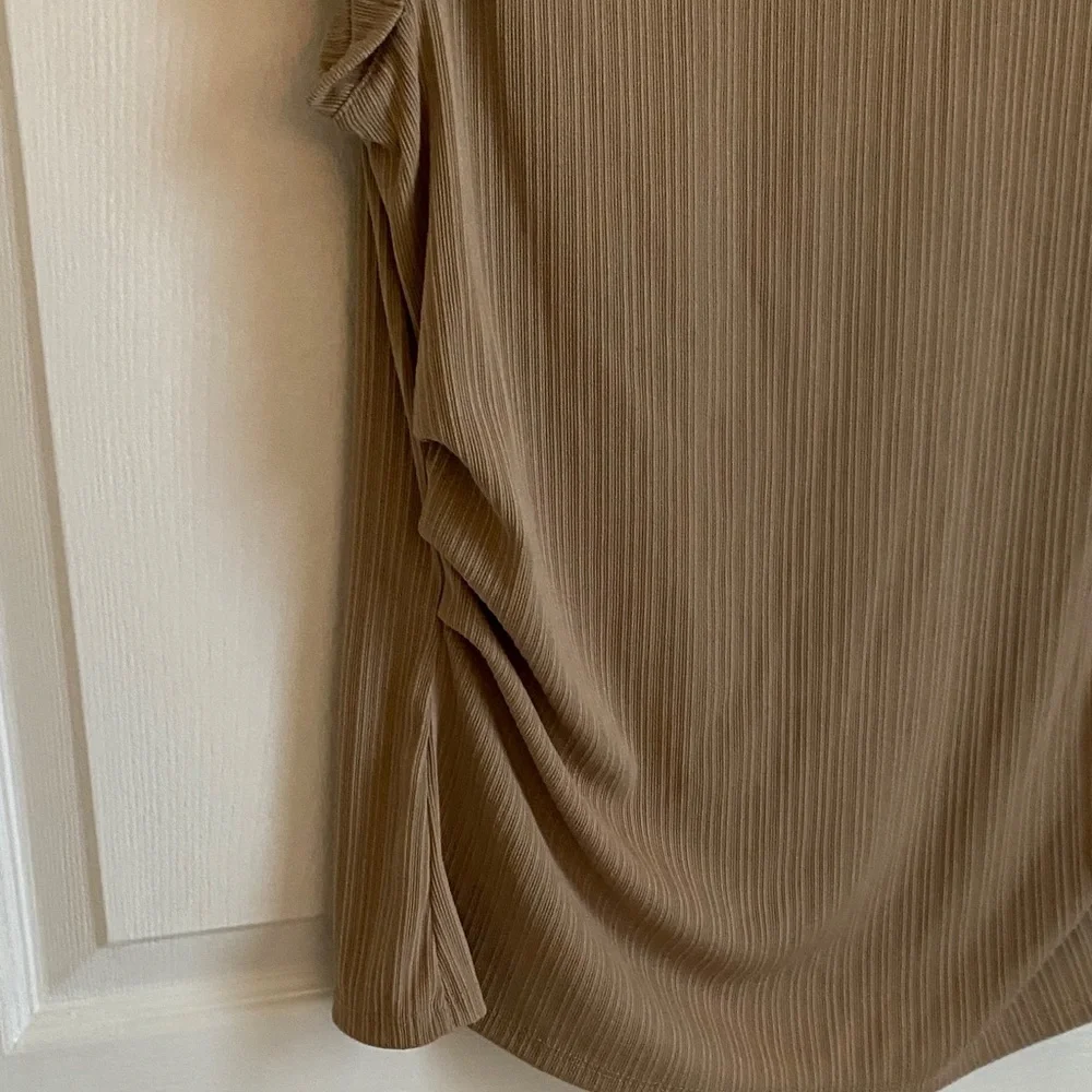 Nine West Tan Ribbed Sleeveless Tank XL - Picture 4 of 6